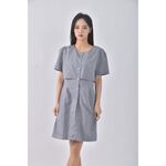 (L) easy zone質感假兩件灰色洋裝二手衣, , large