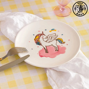 【SOLO Vintage】LCW Home 21cm Cute Unicorn Plate Made in Turkey