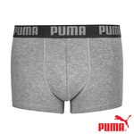PUMA 平口內褲 1件組 彪馬 跳豹 男內褲 平角內褲 修身 防捲邊 貼合 耐穿 柔軟 棉質 排汗 透氣 抗菌 黑 灰, 灰,XL, large