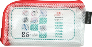 【PENROTE 筆樂】B6 EVA L型環保網格收納袋 粉