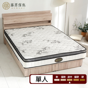 台灣製【藤原傢俬】竹炭紗防螨抗菌蜂巢式獨立筒床墊3H-4-軟硬適中