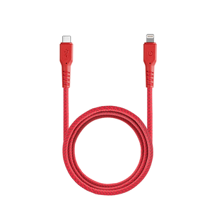 [亞瑟3C] ENERGEA Lightning to USB-C
Fibratough 快充MFI認證傳輸線  1.5M-紅色