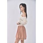 (L) earth music ecology吊帶棉質杏色短裙二手衣, , large