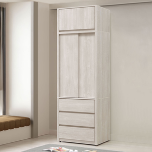 【Homelike】喜家居2.7尺推門衣櫃-含被櫥(2541)