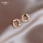 【Gulicc 】古莉可 耳環 法式復古鑲鑽耳環, , large