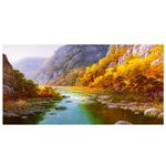 【御畫房】金秋溪水 國家一級畫師手繪油畫60×120cm(VF-115), , large