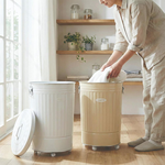 【this-this】日本渡邊金屬｜OBAKETSU 手工製附輪垃圾桶 42L, , large