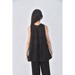 (S) osan質感無袖黑色上衣二手衣, , large