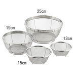 【YOSHIKAWA吉川】日本18-8不鏽鋼MIZKEAD料理濾水藍組1組4入(13/15/19/25cm)SJ3468, , large