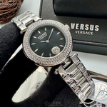 [星晴錶業]VERSUS VERSACE手錶,34mm,VV00390黑色錶面銀錶殼銀色精鋼錶帶款, , large