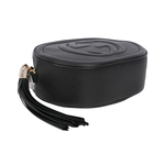 GUCCI SOHO 系列流蘇橢圓造型拉鍊斜背包/黑色, , large