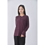 (L) 圓領紫色長袖上衣二手衣, , large