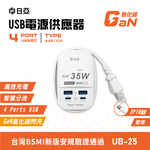 [寶旺旺] 日亞 智慧2 PD 35W Type-C+2 QC3.0閃充GaN氮化鎵60CM電源供應器(新安規) UB-25, , large