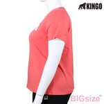 KINGO-大尺碼-女款 圓領T恤-桔-414117, , large