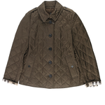 BURBERRY L號菱格紋棉質輕型外套/橄欖綠, , large
