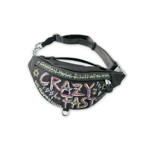 Painted leather cross-body chest bag dark gray (XL)