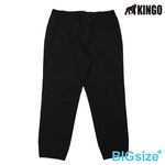 KINGO-大尺碼-男款 鬆緊抽繩 休閒褲-黑-443313, , large