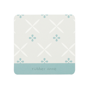 【怪獸】rubber anne 10秒頂吸 軟式珪藻土吸水杯墊 花磚系列 (10x10cm) -藍綠花磚歲月