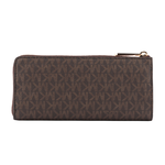 Michael Kors 金字 LOGO PVC L型拉鍊長夾(茶色), , large