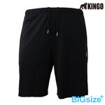 KINGO-大尺碼-鬆緊抽繩  涼感 短褲-黑-513307, , large