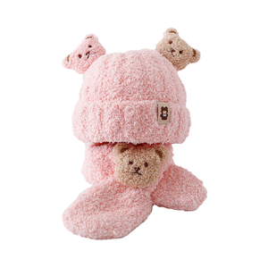 Bear Knit Hat and Scarf Set