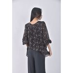 (XL) 點點黑色長袖上衣二手衣, , large