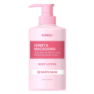 [巨林生化科技]【KUNDAL昆黛爾】蜂蜜澳洲堅果保濕潤膚乳500ml (白麝香)