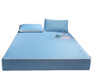 HABABY Huan'an Home Furnishings [Gift Set] Bed Sheet Latex Cooling Mat, Standard Double Size, Sky Blue