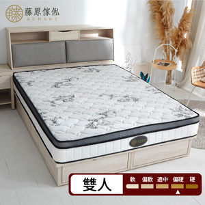 台灣製【藤原傢俬】竹炭紗防螨抗菌硬式獨立筒床墊3A-4適中偏硬