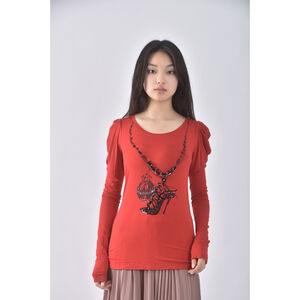 (S) fashion show內搭紅色長袖上衣二手衣