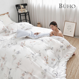 BUHO《輕語流雲》台製300織100%TENCEL純天絲™床包兩用被四件組-雙人