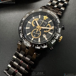 [星晴錶業]VERSACE手錶,46mm,VS11833黑色錶面黑錶殼深黑色精鋼錶帶款, , large