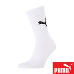 PUMA 男女款運動中筒襪1雙裝 彪馬 跳豹 男襪 女襪 襪子 運動襪 小腿襪 棉襪 柔軟 舒適 高彈 耐磨 黑 白, , large