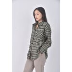 (L) bazaar smokie韓牌質感格紋綠色外套二手衣, , large