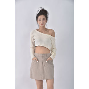 (S) 車線灰色短裙二手衣