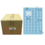 【龍德】LONGDER 三用電腦標籤 A4 96格 圓角16.9*30.5mm淺藍1000張/箱 LD-859-B-B(適用雷射、噴墨、影印), , large