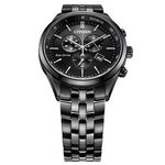 CITIZEN 星辰 光動能復古風計時手錶-急速黑 AT2145-86E, , large