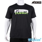 KINGO-大尺碼-排汗 圓領T-黑-413001, , large