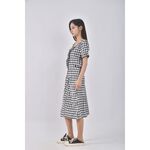 (S) osan格紋黑色洋裝二手衣, , large