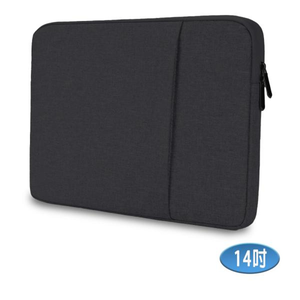 14-inch LB13K Urban Minimalist Series iPad/Mac/Tablet/Laptop Front Zipper Pocket Protective Sleeve (Classic Black)