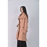 (S) one質感風衣杏色綁帶外套二手衣, , large