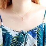 【Angel & Me】14KGF Gold-filled Gold Simple Cross Necklace Birthday Gift, , large