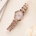 CITIZEN 星辰 XC 鈦金屬光動能電波萬年曆女錶 ES9468-51W, , large