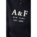 (S) abercrombie fitch內刷毛藍色長袖上衣二手衣, , large