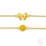 【TLH】黃金墜手鍊 微笑的約定 純金999 約重0.07錢±0.01 (生日禮 情人), , large