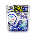 [日日好物]日本P&G-Ariel PRO級酵素強洗淨力去污消臭洗衣凝膠球90顆/袋-清新淨白(藍)(家庭號補充包,去黃亮白洗衣球,筒槽防霉洗衣膠囊,全洗衣機型適用), , large