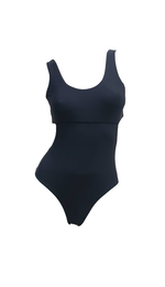 QXHEE.T.台灣製．平口背心式連身泳衣QX-M07  拼接條紋-M, , large