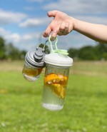 Ball® 16oz/480ml 窄口梅森罐飲料隨行杯-螢光白窄口 reCAP Mason Jars Lid POUR cap 全新升級防漏/飲料隨行杯/提把蓋/飲料蓋/冷水壺, , large