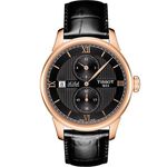 TISSOT 天梭 LE LOCLE 力洛克雅仕機械腕錶-黑x玫瑰金框/40mm  T0064283605802, , large