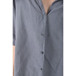 (2XL) uniqlo質感亞麻素面灰色短袖上衣二手衣, , large